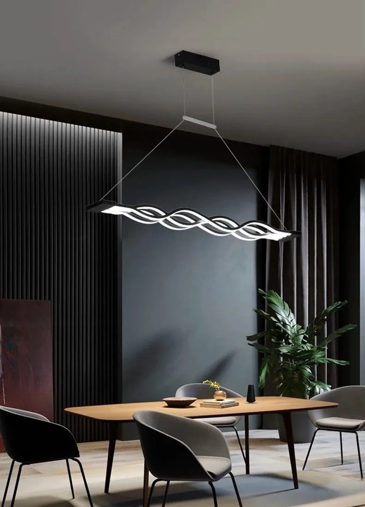 Lustră LED cu Telecomandă, 160W, Acril, Negru