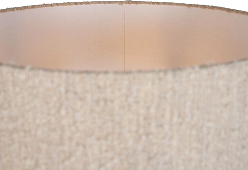 Lampă de podea modernă neagră cu abajur bej bouclé 50cm - Simplo