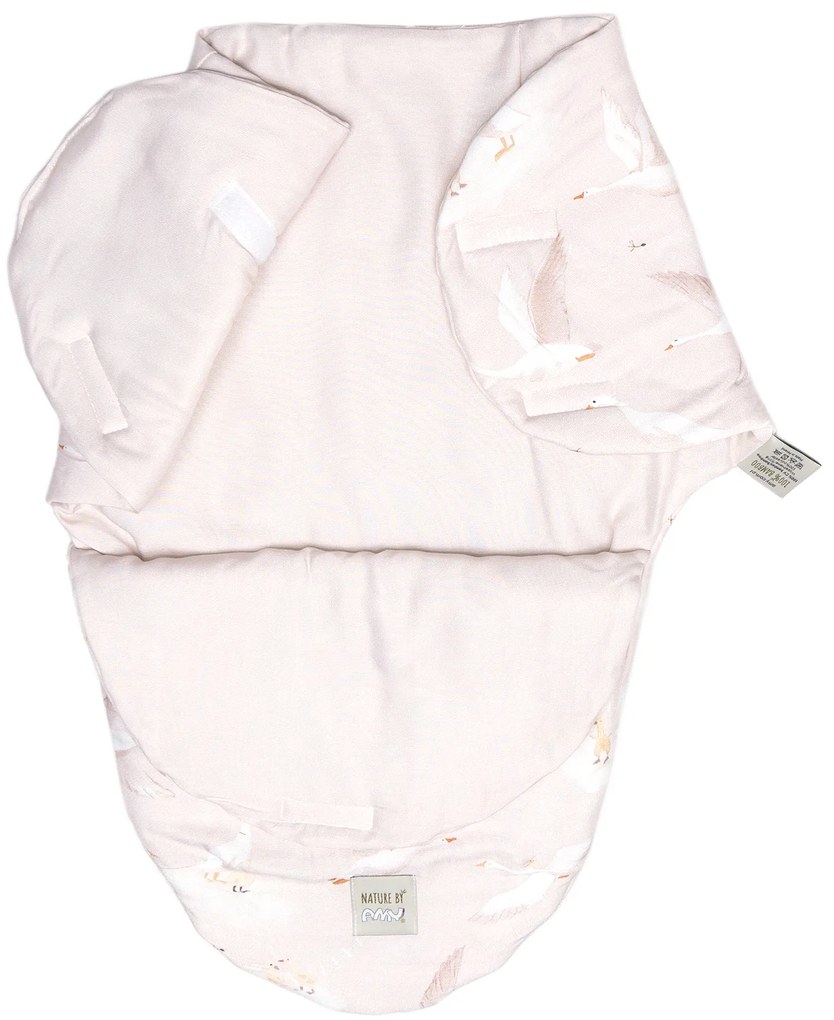 Sistem de infasare, Baby swaddle din Bumbac cu umplutura antialergica BabySoft, Gasca Bej