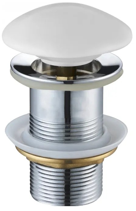 Mexen dop click-clack rotund, Alb ceramic mat - 79910-01