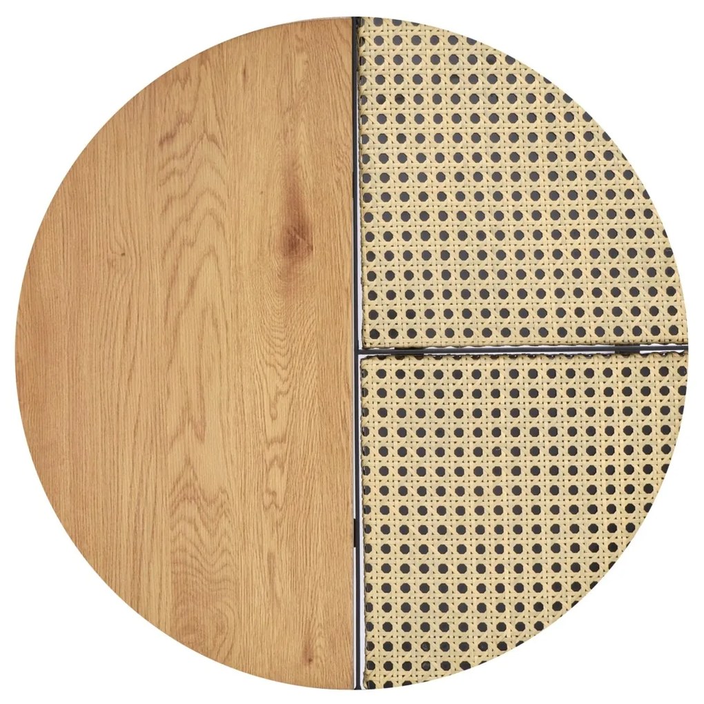 Set mese de cafea Garmina stejar auriu + rattan