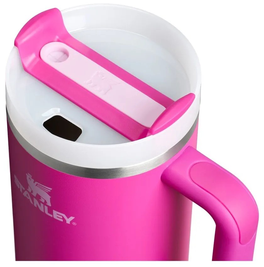 Termos roz cu pai din oțel inoxidabil 1,18 l Quencher H2.0 FlowState Tumbler Violet Blossom – Stanley