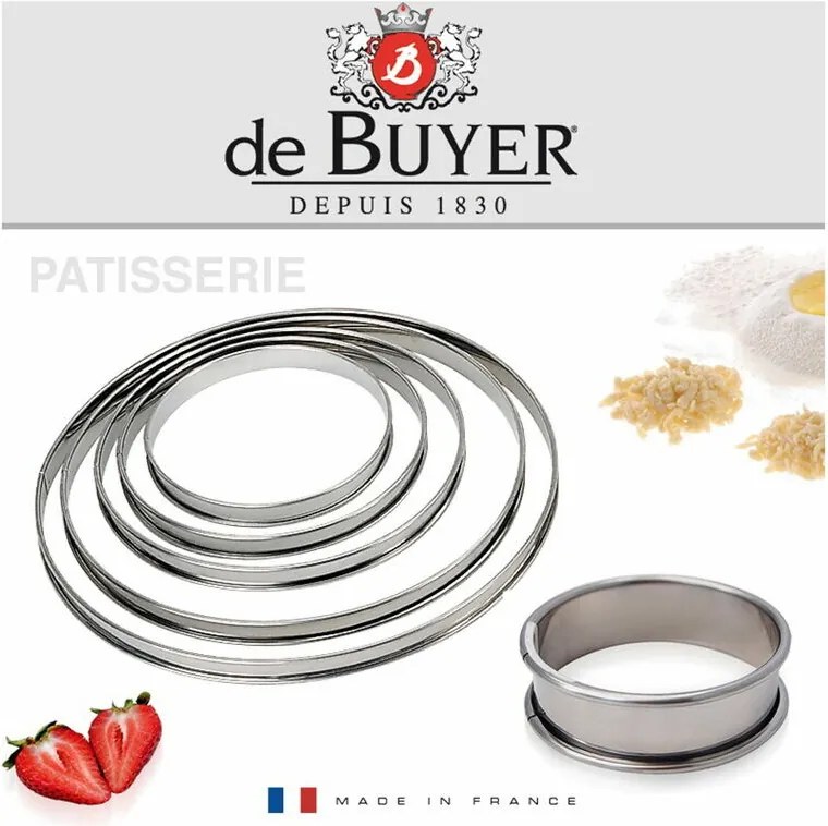 Inel de tort rotund cadru De Buyer 3091.12N 12 cm, oțel inoxidabil, 12 cm