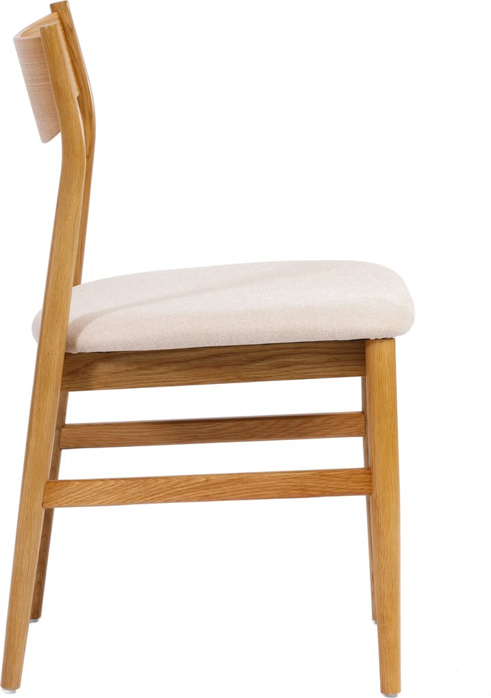 MAZZONI EXPORT CAMELIA Bej Deschis/cadru Stejar Natural - SCAUN DIN LEMN TAPIȚAT PENTRU LIVING SUFRAGERIE BUCĂTĂRIE MODERN CLASSIC