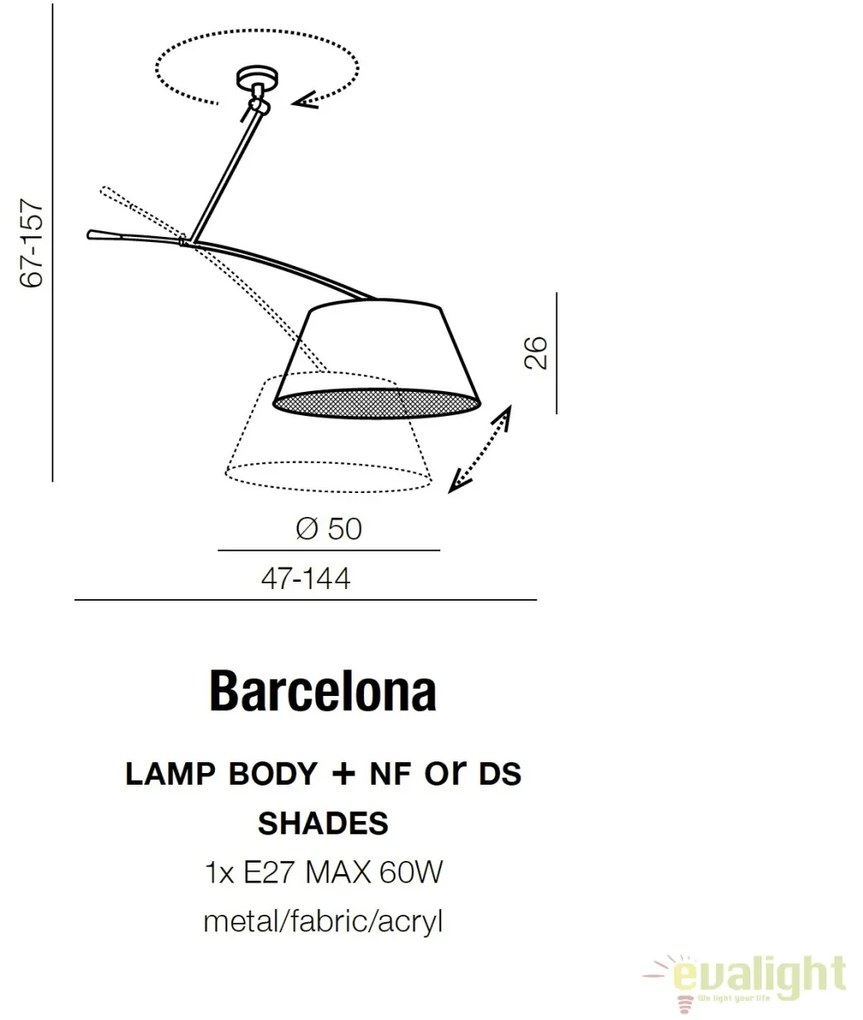Lustra directionabila design modern BARCELONA BK