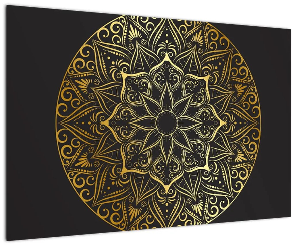 Tablou abstracției aurii (90x60 cm)