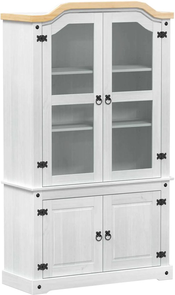 vidaXL Dulap de Expunere Alb 103.5 x 42 x 180 cm Lemn de pin masiv