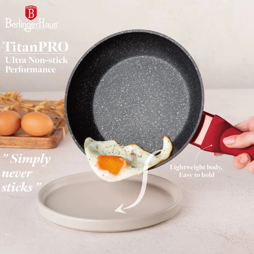 RESIGILAT - Set tigai cu capac Metalic Line Burgundy Berlinger Haus BH 6189