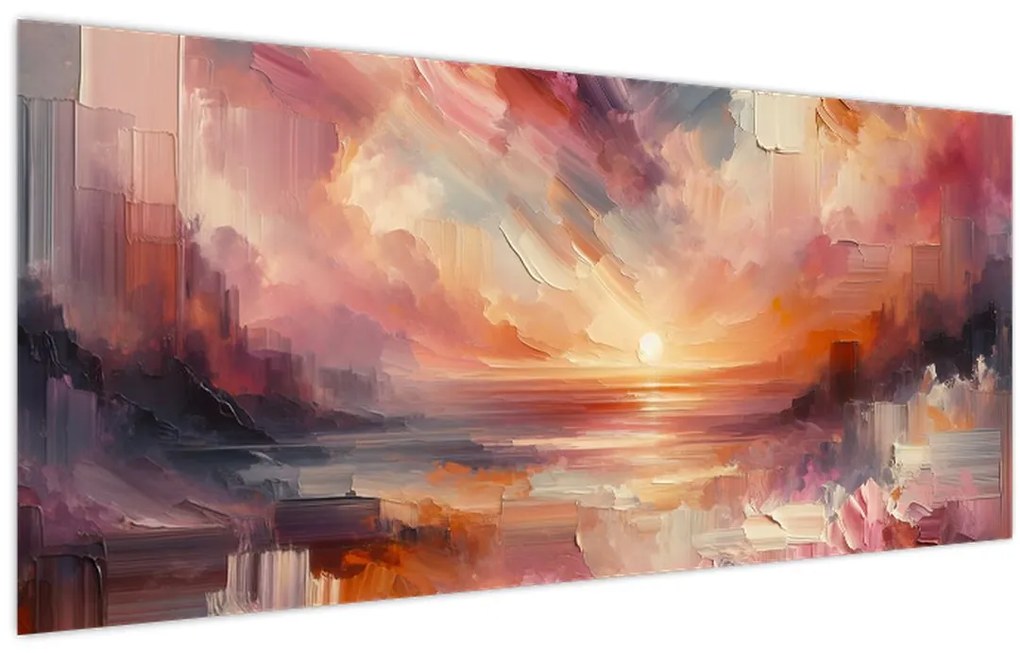 Tablou - Răsărit pictat (120x50 cm)