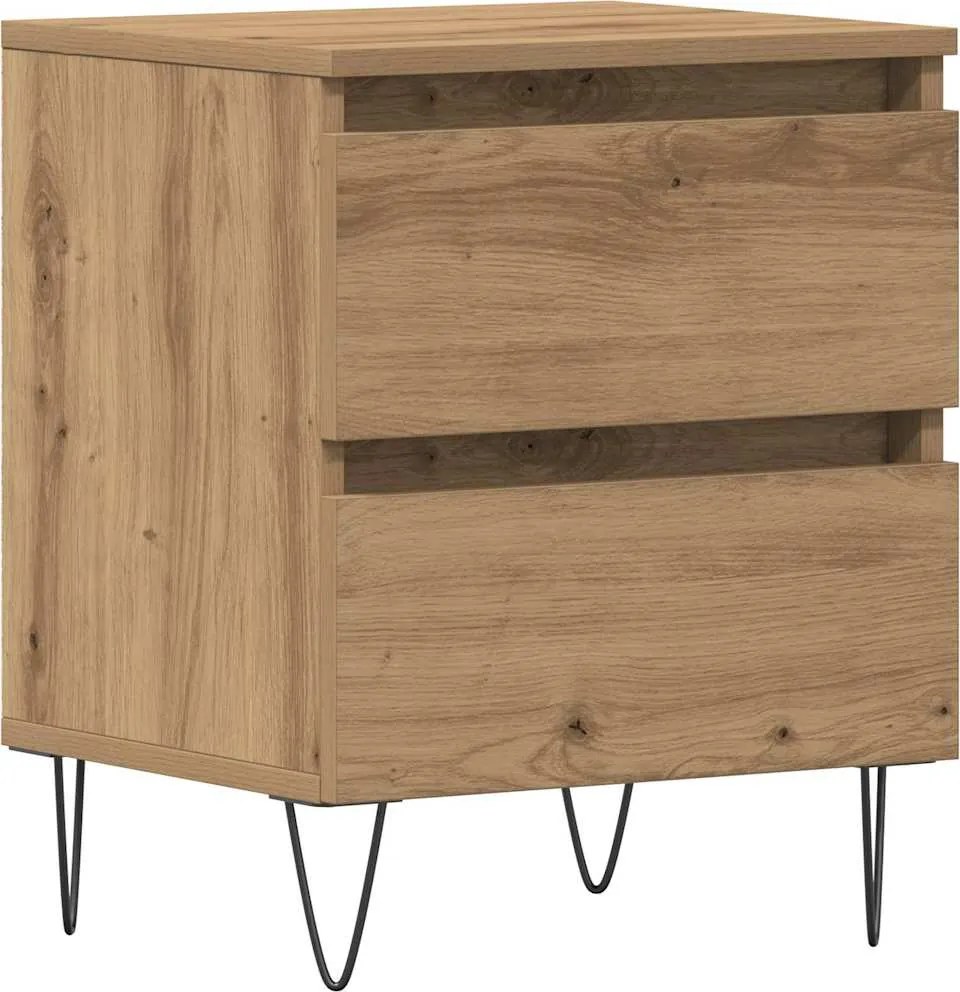 vidaXL Dulap de noapte stejar artizanal 40 x 35 x 50 cm Lemn compozit