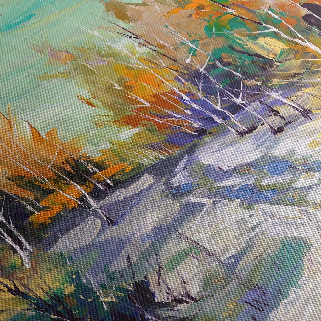 Tablou - Drum înzăpezit prin pădure (150x105 cm)