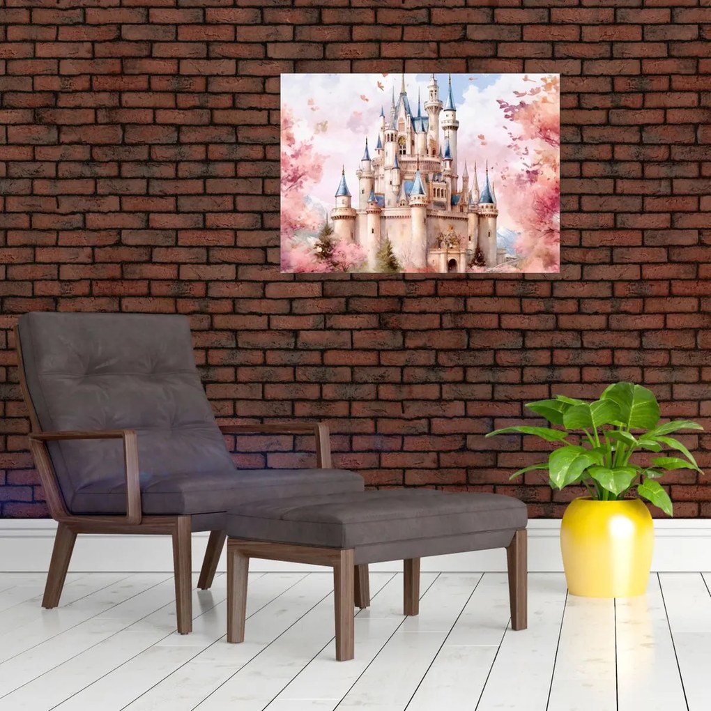 Tablou pe sticlă - Castel de basm (70x50 cm)