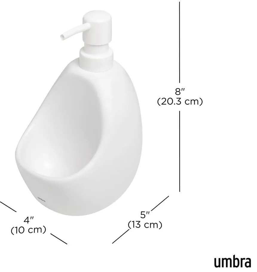 Dozator de săpun lichid alb din ceramică 590 ml Joey – Umbra