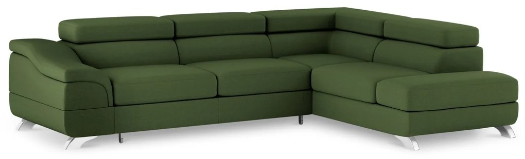 Coltar extensibil Onyx, colt pe partea dreapta cu tapiterie din tesatura structurala, verde
