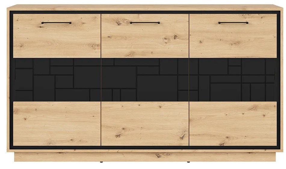 Dulap Pont KOM3D (Stejar artisan + Negru mat). 1063041