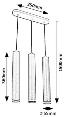 Lustră pe cablu Rabalux 73037 SENOBIA 3xGU10/5W/230V