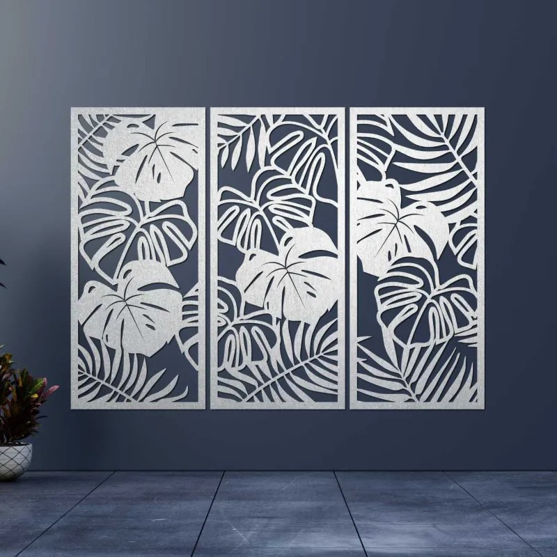 SENTOP | Pictură murală din trei piese cu frunză de monstera | TROPICI