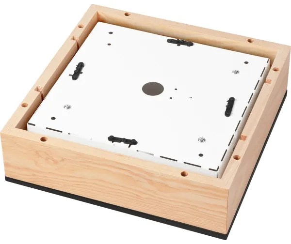 Plafonieră NATURAL SQUARE 2xE27/15W/230V 31x31 cm pin/negru