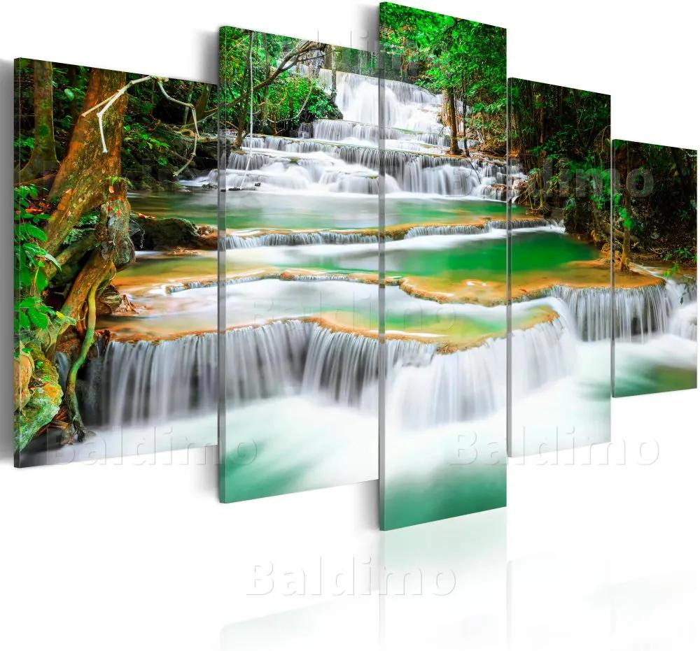 Tablou Bimago - Deep forest Waterfall in Kanchanaburi, Thailand 100x50 cm