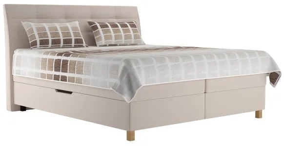 Pat boxspring BEA 180 x 200 cm cu saltea, bej