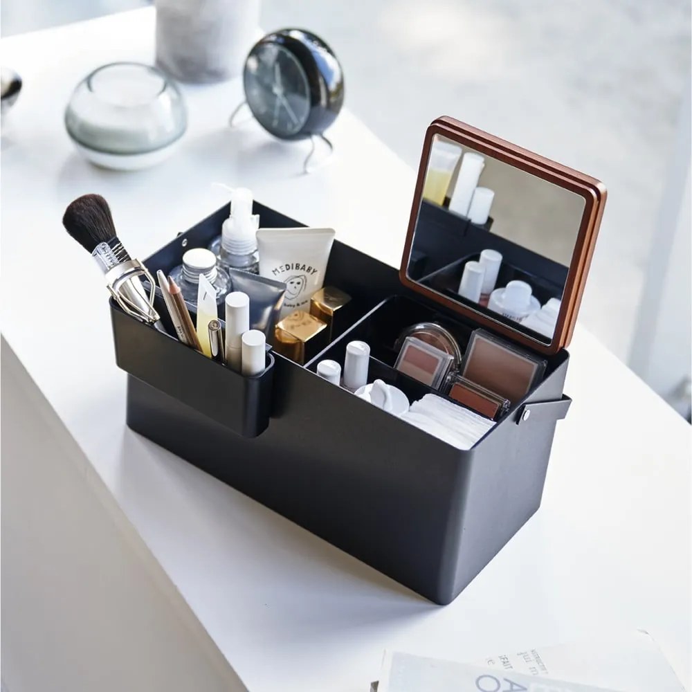 Organizator de baie negru din metal pentru cosmetice - YAMAZAKI