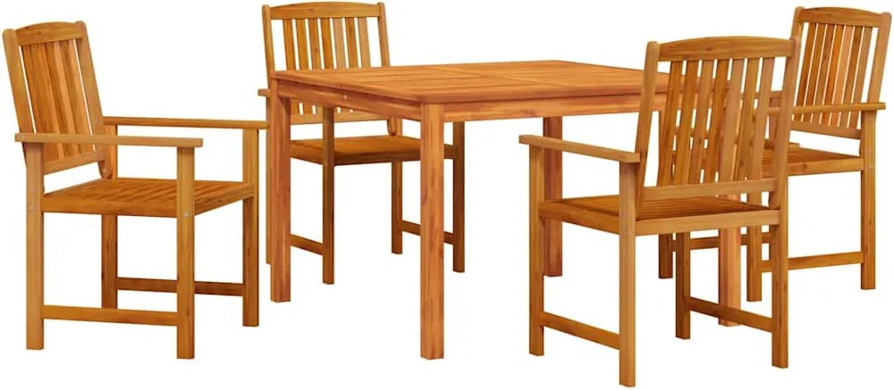 vidaXL Set de masă pentru grădină 5 pcs Maro Lemn Solid de Acacia