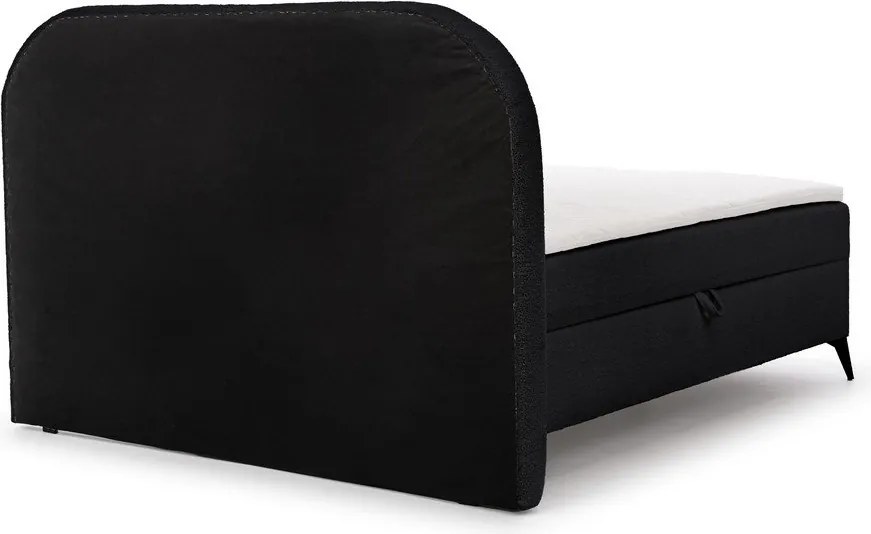 Pat boxspring negru cu spațiu de depozitare 200x200 cm Ornes – Ropez