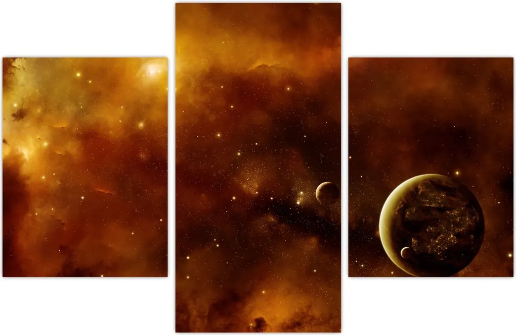 Tablou - Planete cu nebuloasă (90x60 cm)