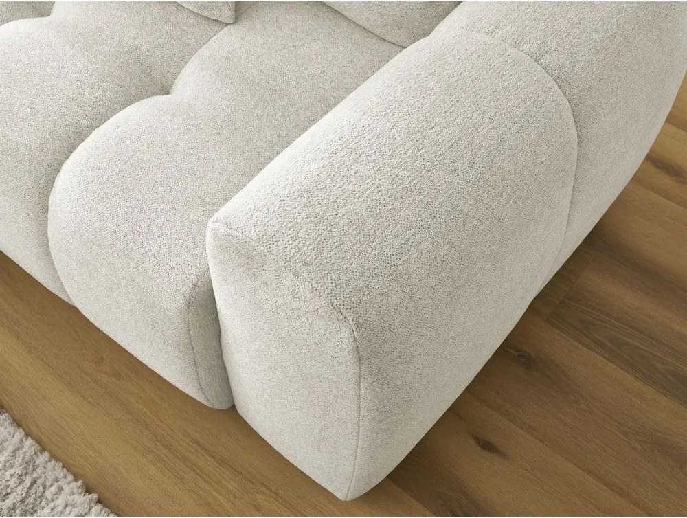 Colțar alb extensibil/cu spațiu de depozitare cu tapițerie din chenille (cu colț pe partea stângă/cu șezlong) Roxelane – Bobochic Paris