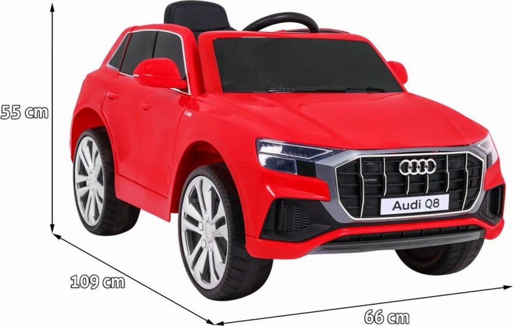 Masinuta Electrica cu acumulator pentru copii NOVOKIDS™ Audi Q8 Lift , Roti din Cauciuc EVA, 3-8 ani , Usi cu deschidere , Baterie12V, 2 Viteze,