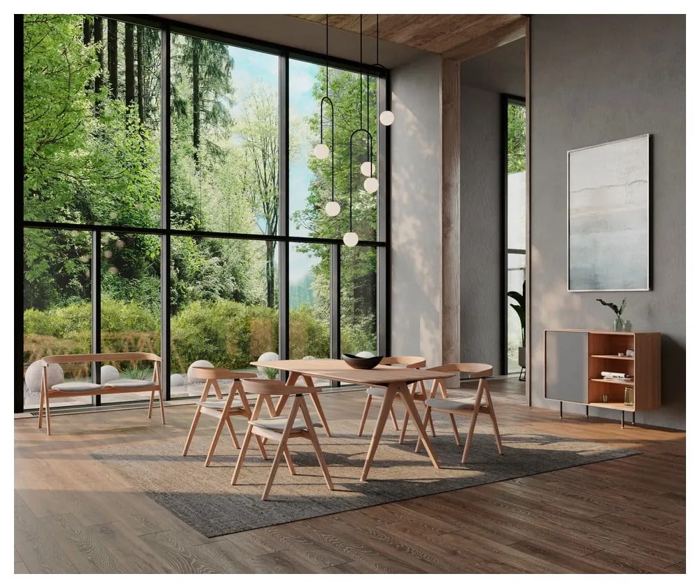 Scaun de dining negru/maro din lemn masiv de stejar Ava – Gazzda