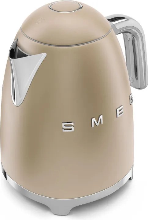Cana electrica SMEG KLF03CHMEU, 2400 W, 1,7 l, Baza rotativa la 360°, Finisaj mat, Sampanie