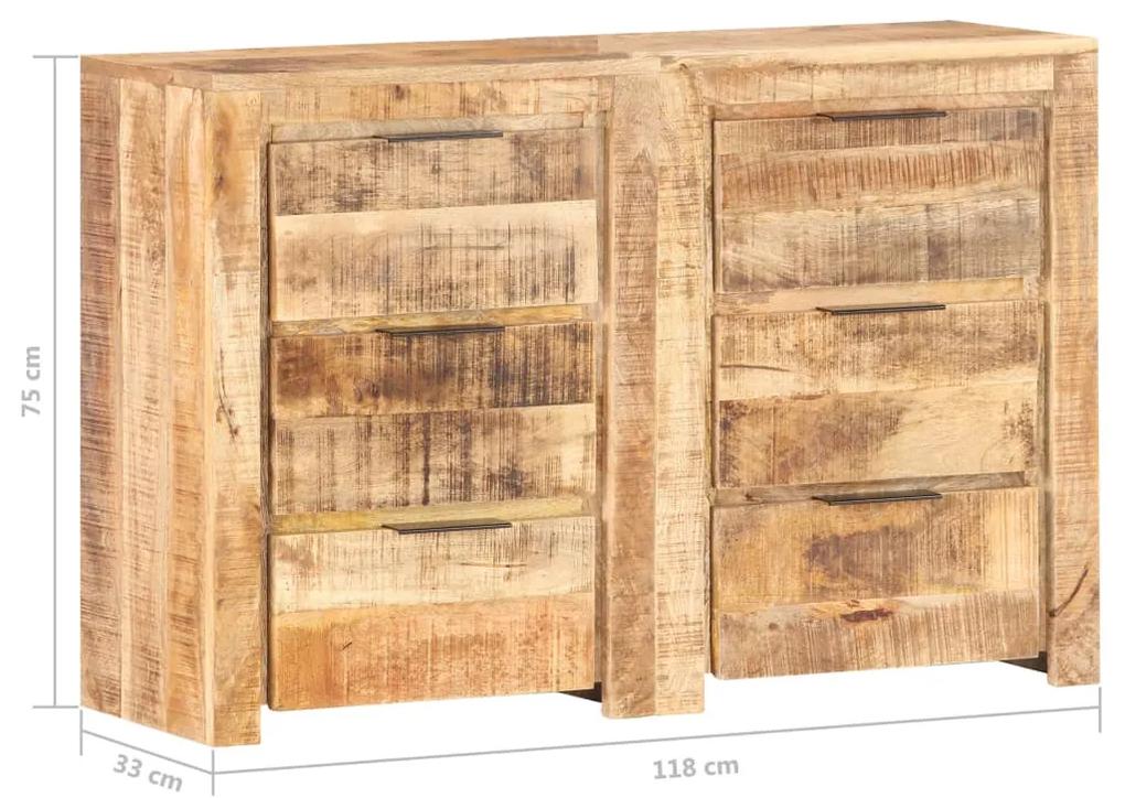 Dulap cu sertare, 118 x 33 x 75 cm, lemn masiv de mango 1, 118 x 33 x 75 cm, lemn de mango nefinisat