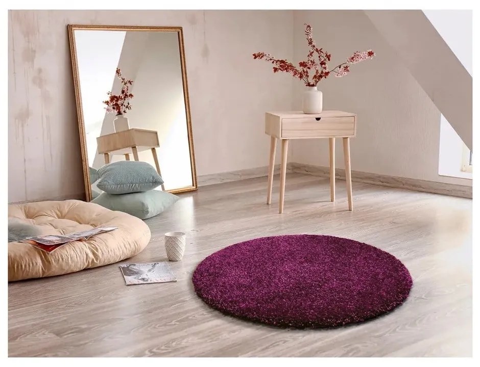 Covor rotund Universal Aqua Liso, ⌀ 80 cm, violet