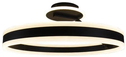 Lustră LED dimabilă aplicată LED/86W/230V 3000-6500K negru + telecomandă