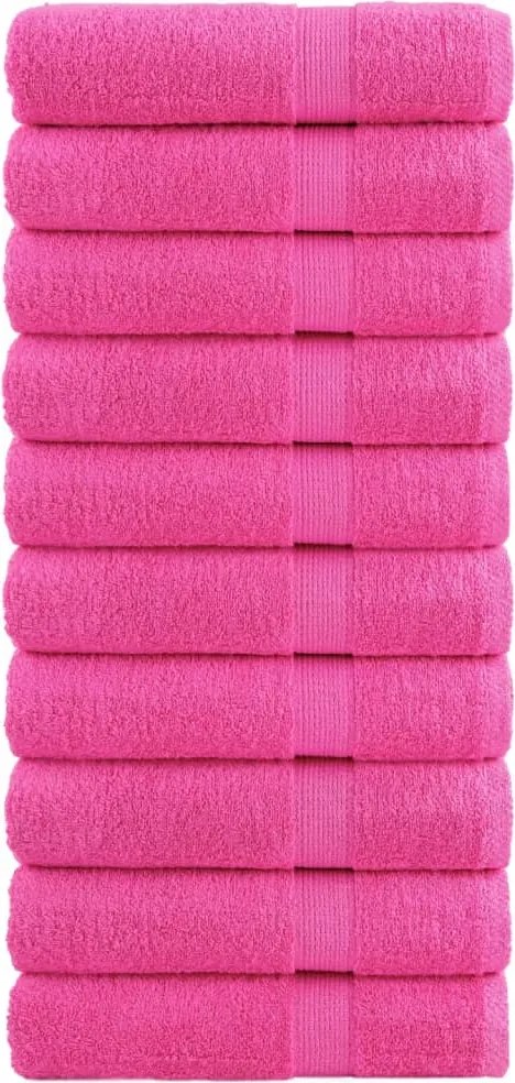 vidaXL Prosoape de mâini premium SOLUND 10 buc. roz 50x100cm 600 gsm