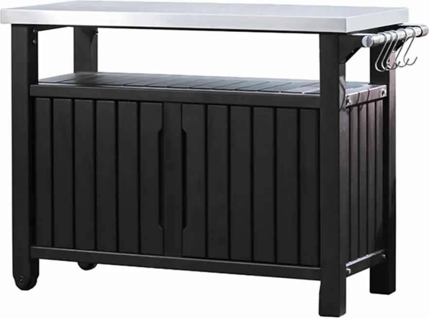 Keter Masă de exterior multifuncțională de grătar Unity XL aspect lemn