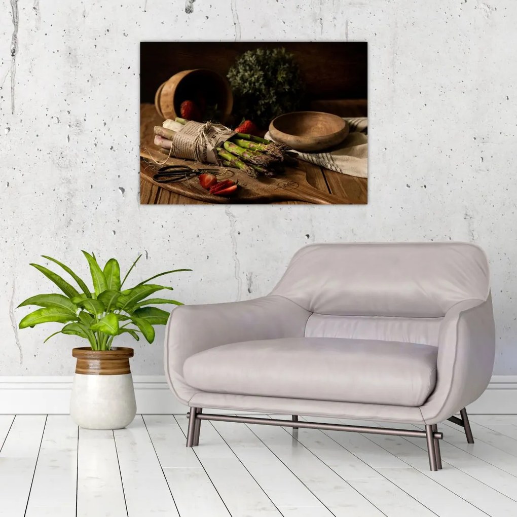 Tablou cu sparanghel pe masă (70x50 cm)