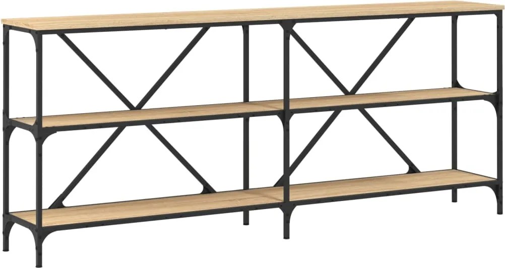 vidaXL Masă consolă stejar sonoma 180x30x75 cm lemn prelucrat și fier