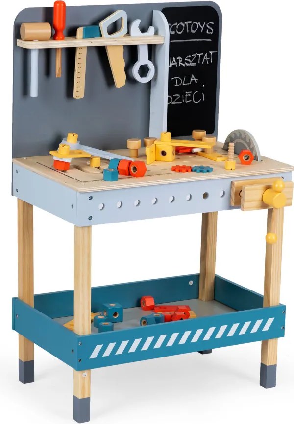 Masă DIY din lemn cu unelte și tablă 47 piese