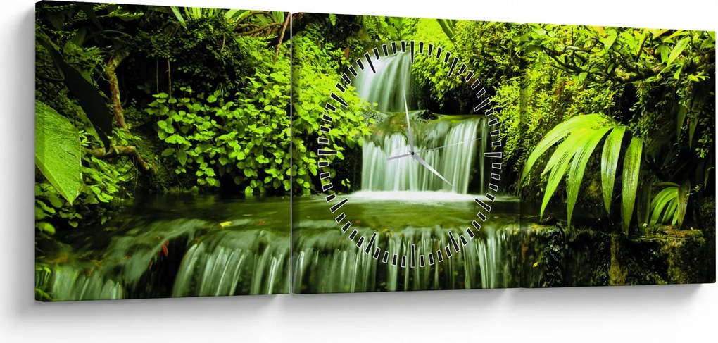 Tablou - Cascade indoneziene (cu ceas) (90x30 cm)