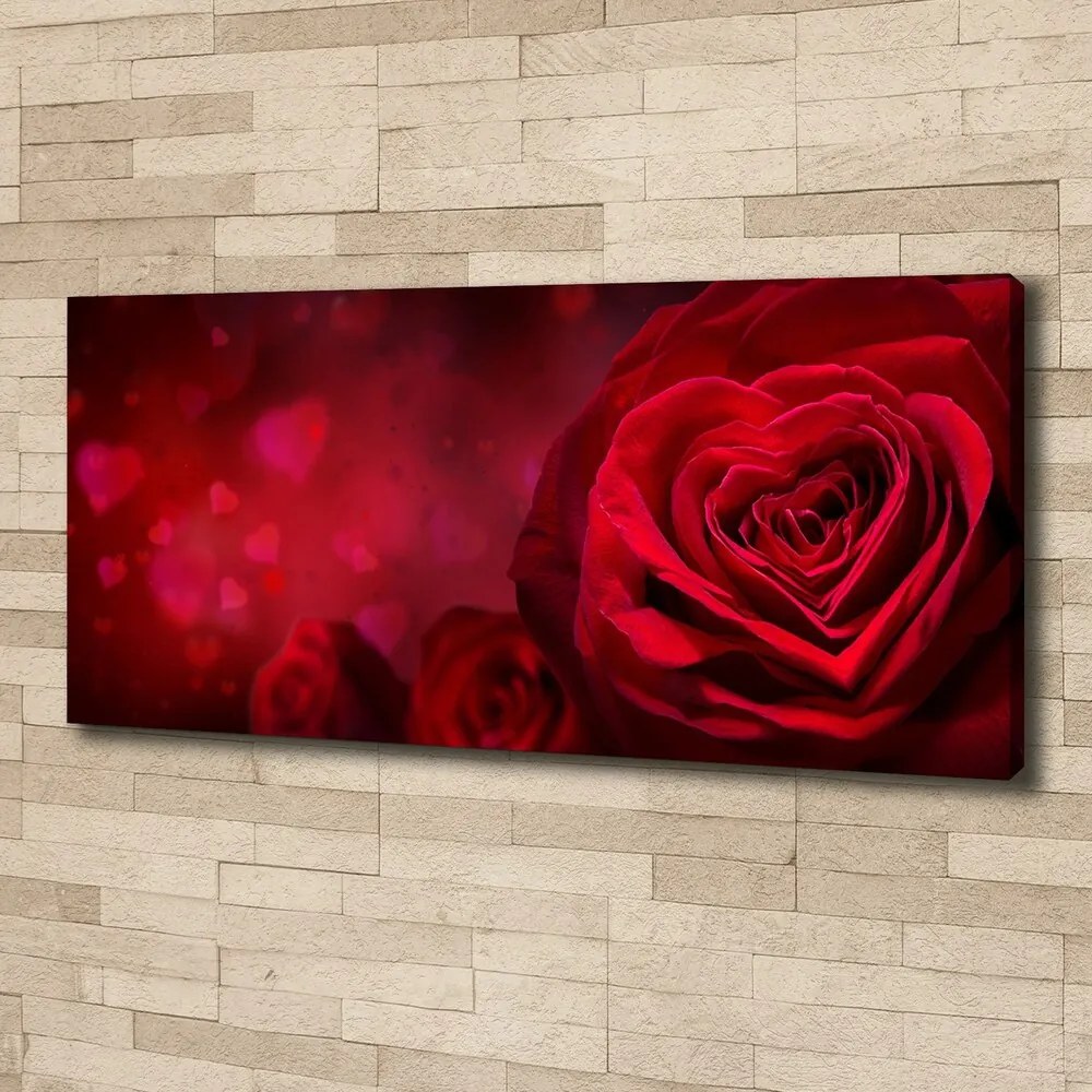 Tablou canvas Inima trandafir rosu