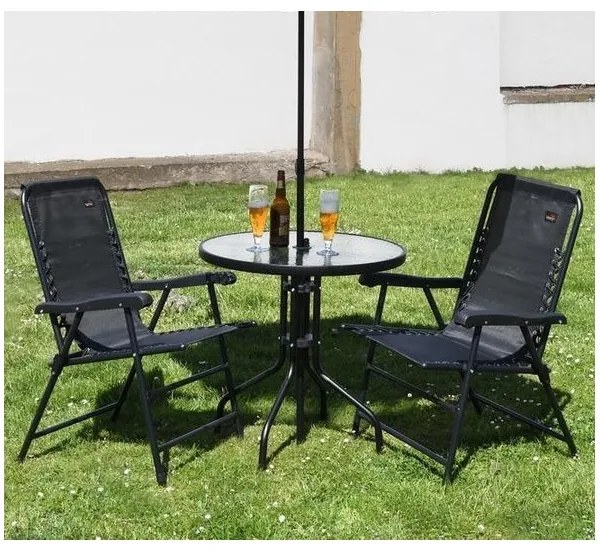 Scaun de grădină pliabil negru