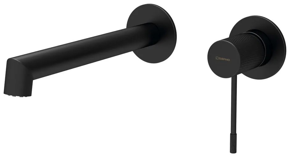 Baterie negru-mat pentru chiuvetă încastrată (1 ieșire) Solaris – Sapho