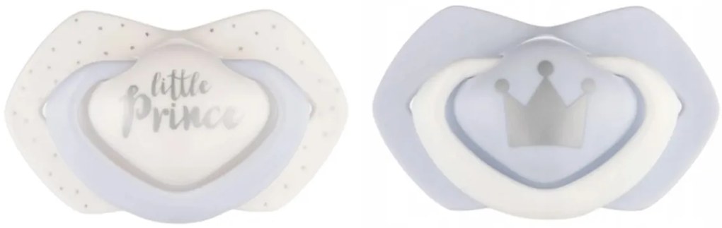 Canpol Babies 2 buc suzete simetrice din silicon, 0-6m, Micul Print, albastru