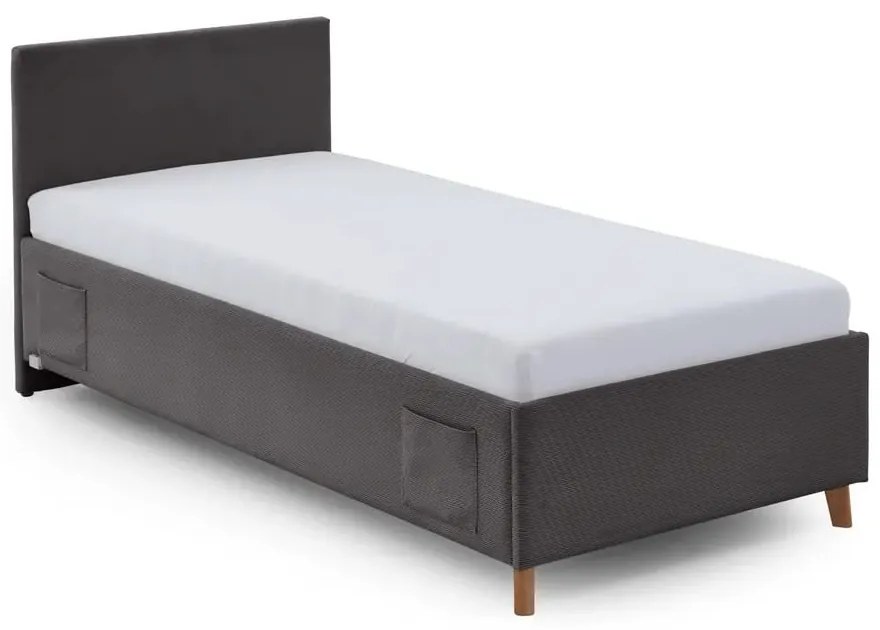 Pat pentru copii gri antracit tapițat fără somieră 90x200 cm Cool – Meise Möbel