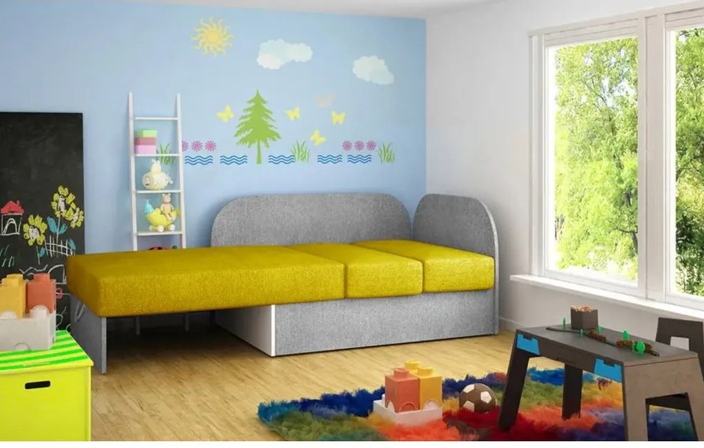 OFERTA Canapea extensibila mica ROSA, gri inchis/gri deschis calitatea II