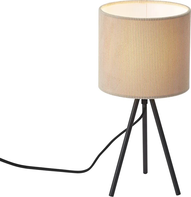 Lampă de masă modernă gri-maroniu cu abajur de catifea - Luz