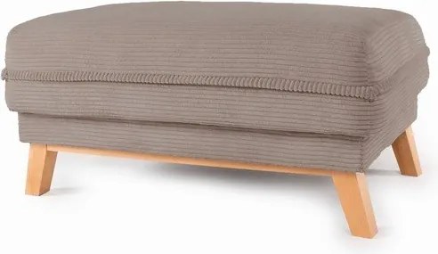 Taburet taupe cu tapițerie din catifea reiată Tori – Bonami Selection