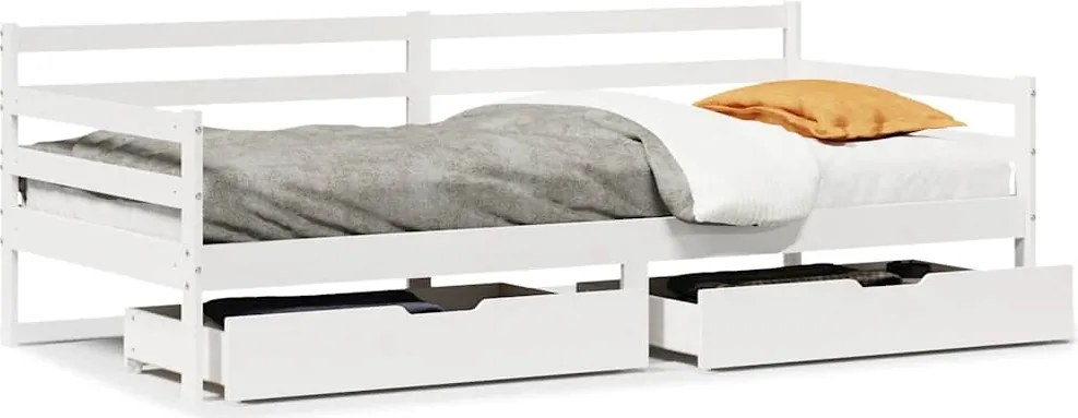 vidaXL Pat de zi cu sertare, 90x200 cm, lemn masiv pin